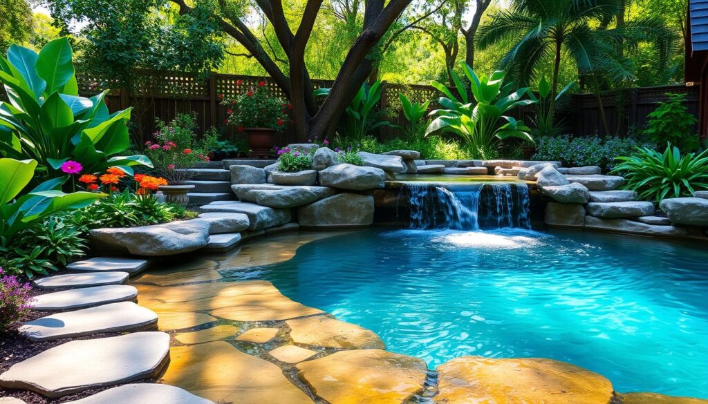 pool waterfall features Coppell