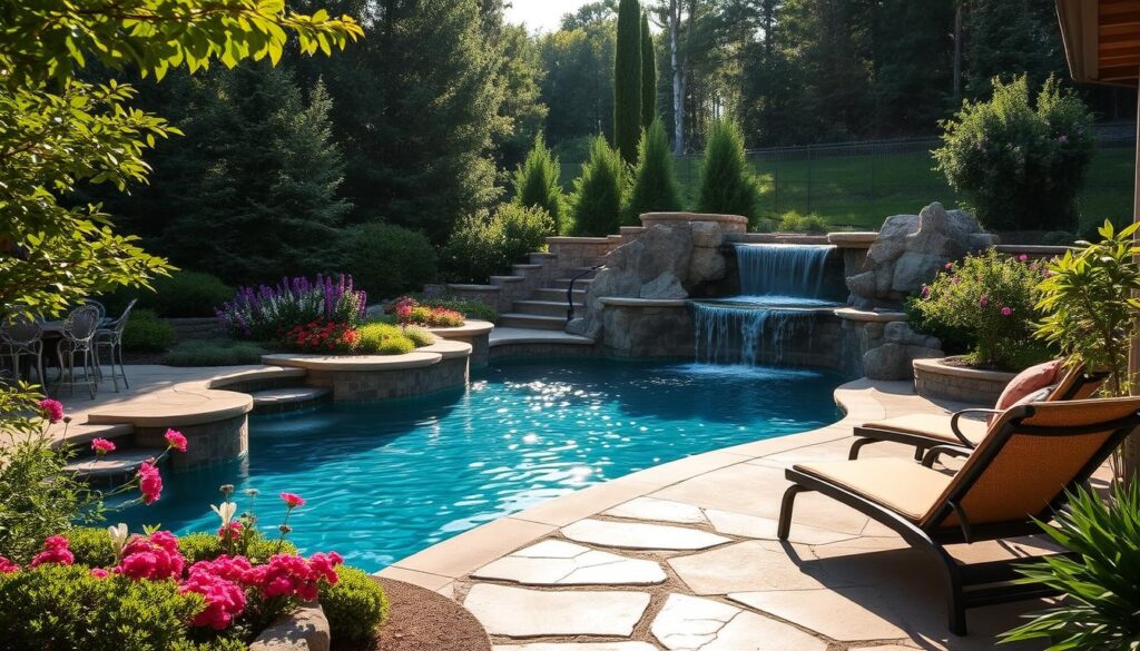 pool waterfall features Coppell